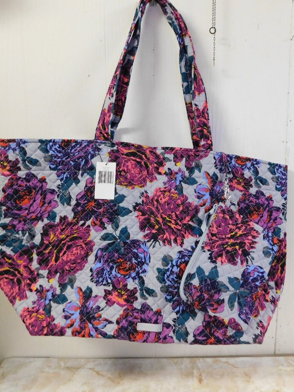 Vera Bradley Grand Tote Bag Set Neon Blooms NEW